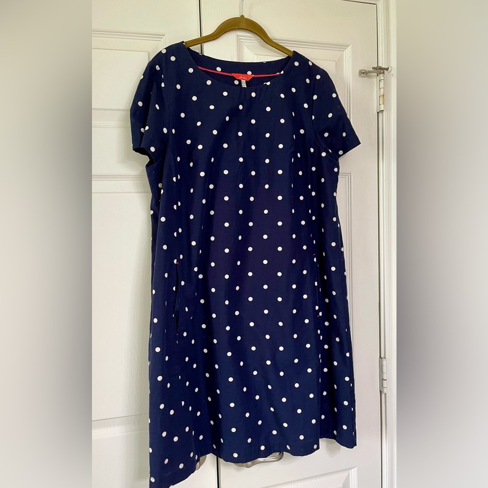 Joules Navy Blue Poka Dot Dress XL